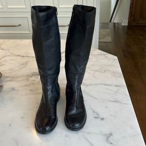 Black, leather Stuart Weitzman tall boot